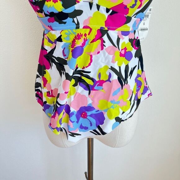 Bar III Paradise Garden Tankini Top Floral Print Size Small - Picture 4 of 12